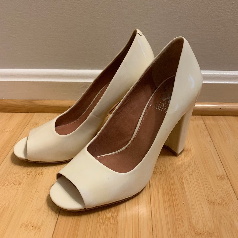Vince Camuto Peep Toe Patent Leather Heels